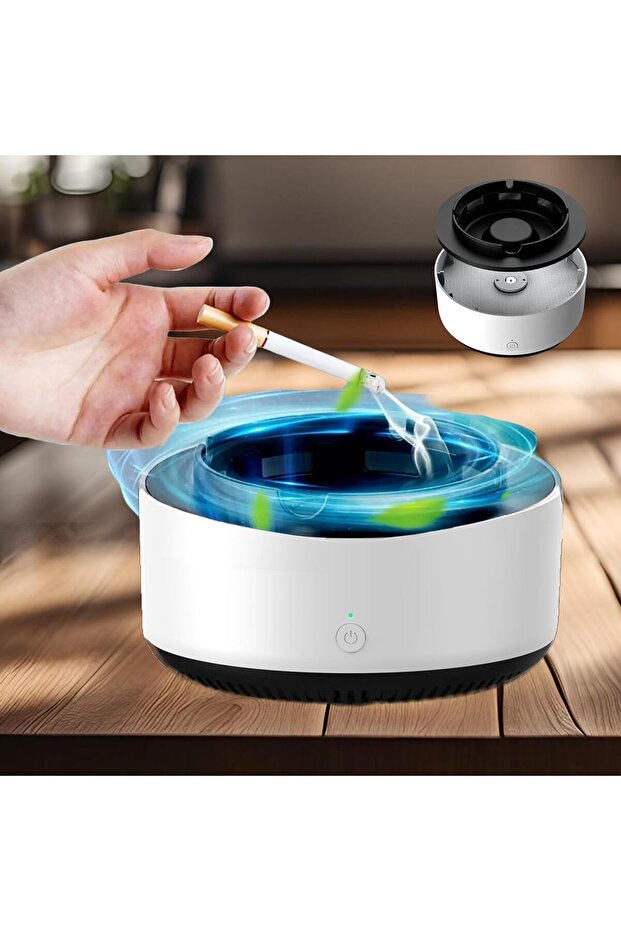 SIMBAA MALL Self-Extinguishing Multifunctional Air Purifier Ashtray (White)