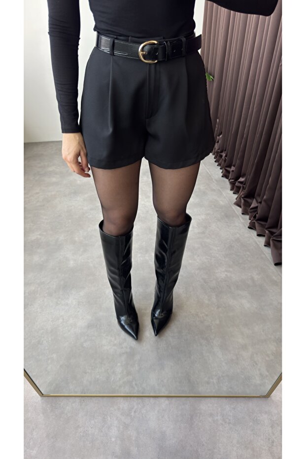 Pileli Kısa Şort - 4