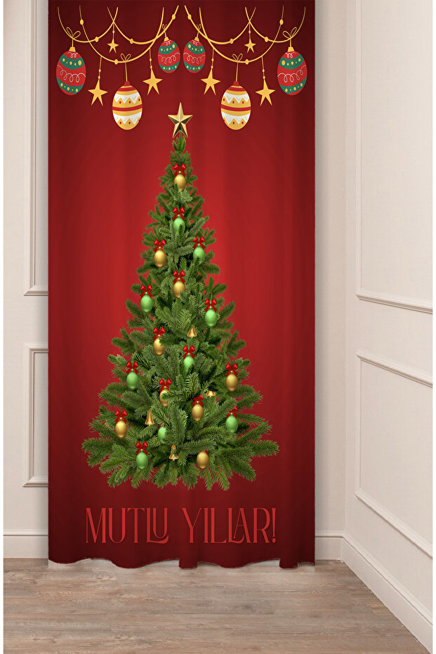 Christmas Pine Tree Christmas Tree Snow New Year Christmas Patterned Specially Designed Digital Printed Background Curtain