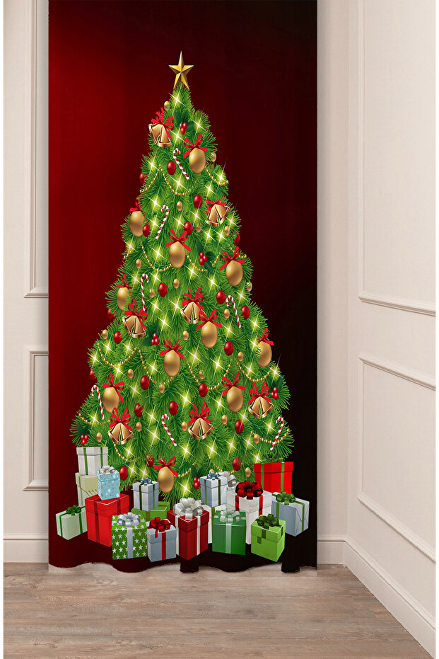Christmas Pine Tree Christmas Tree Snow New Year Christmas Patterned Specially Designed Digital Printed Background Curtain