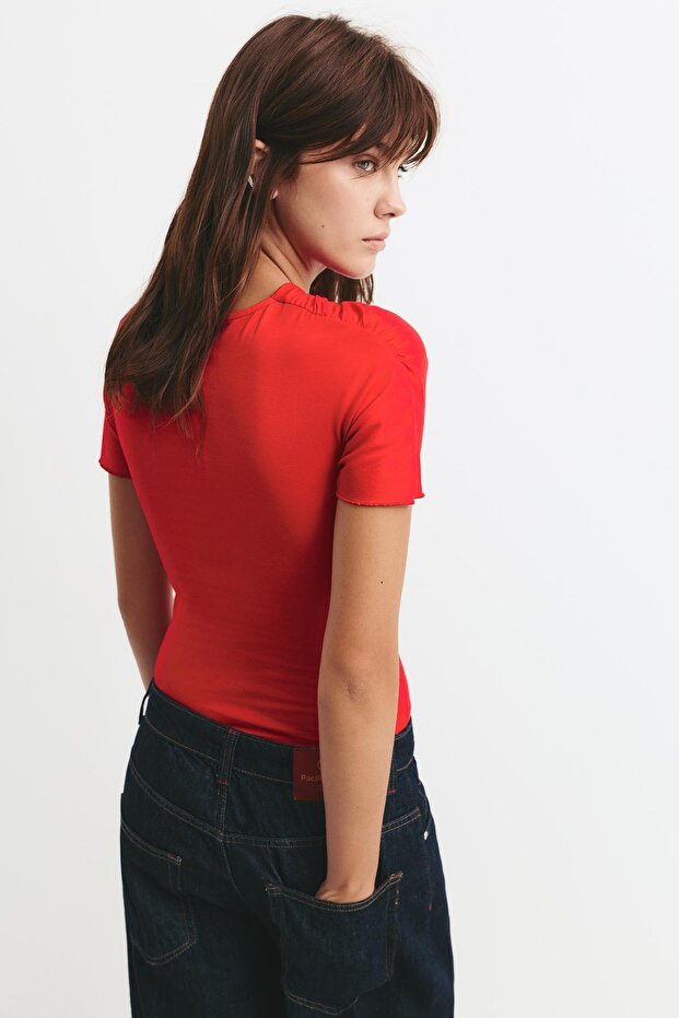 Düğüm detaylı dekolteli body - 3