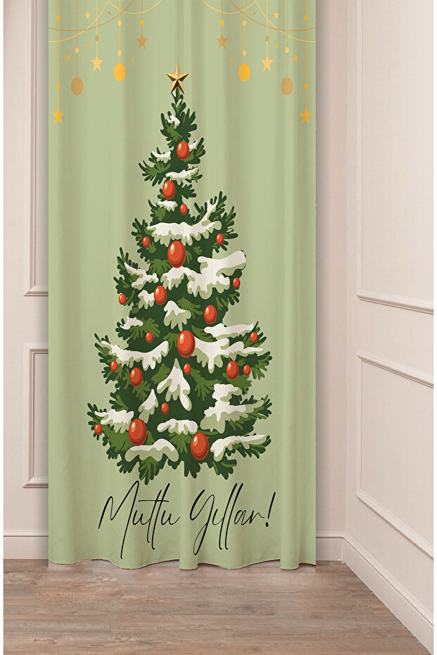Christmas Pine Tree Christmas Tree Snow New Year Christmas Patterned Specially Designed Digital Printed Background Curtain