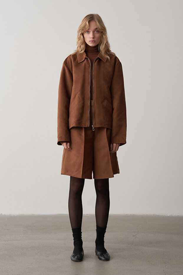 Taba Süet Bermuda Şort - 8