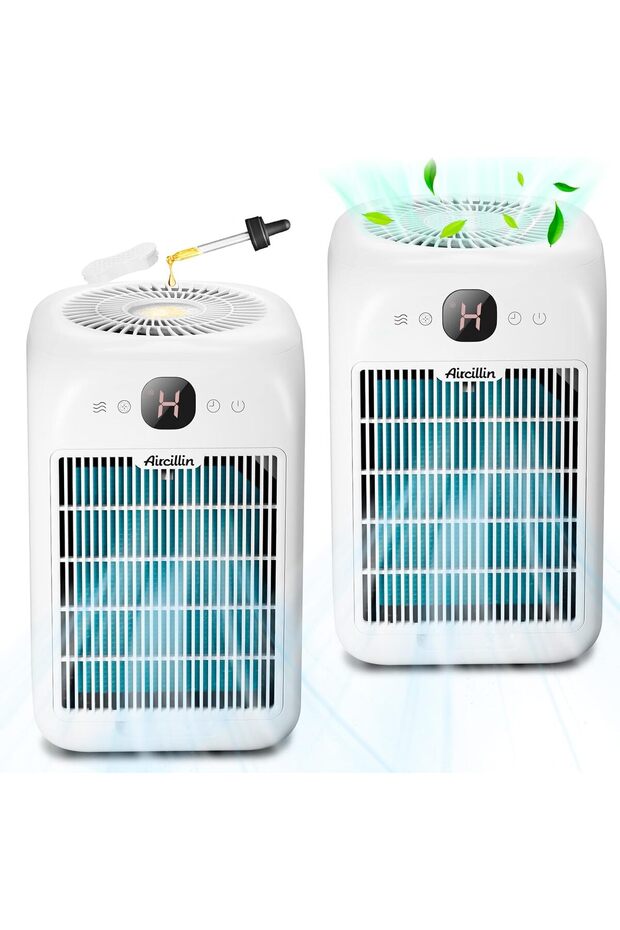 Aircillin Air Purifiers for Bedroom, Air Purifiers for Home, Quiet Air Cleaner with 24dB Sleep Mode,