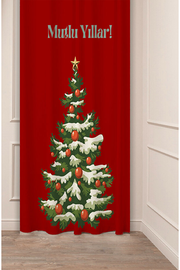 Christmas Pine Tree Christmas Tree Snow New Year Christmas Patterned Specially Designed Digital Printed Background Curtain