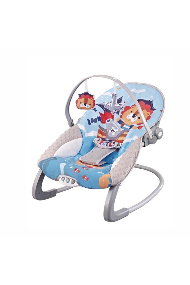 - Printed Baby Bouncer With Music & Toys - Pirate Lion