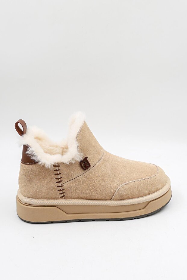 Imported Sheepskin Women's Boots 486 - Beige - 36