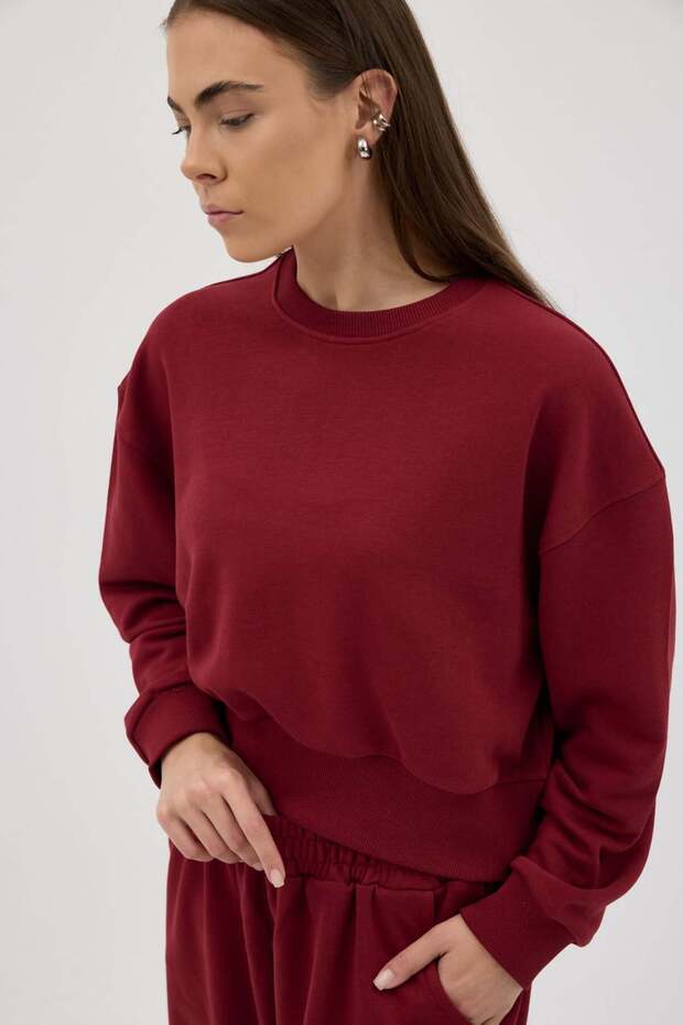 Cozy Bisiklet Yaka Sweatshirt - 3