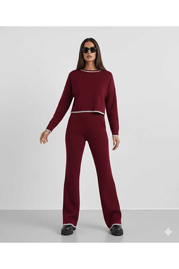 New Deux Women's Shepherd Stitch Knitwear Set