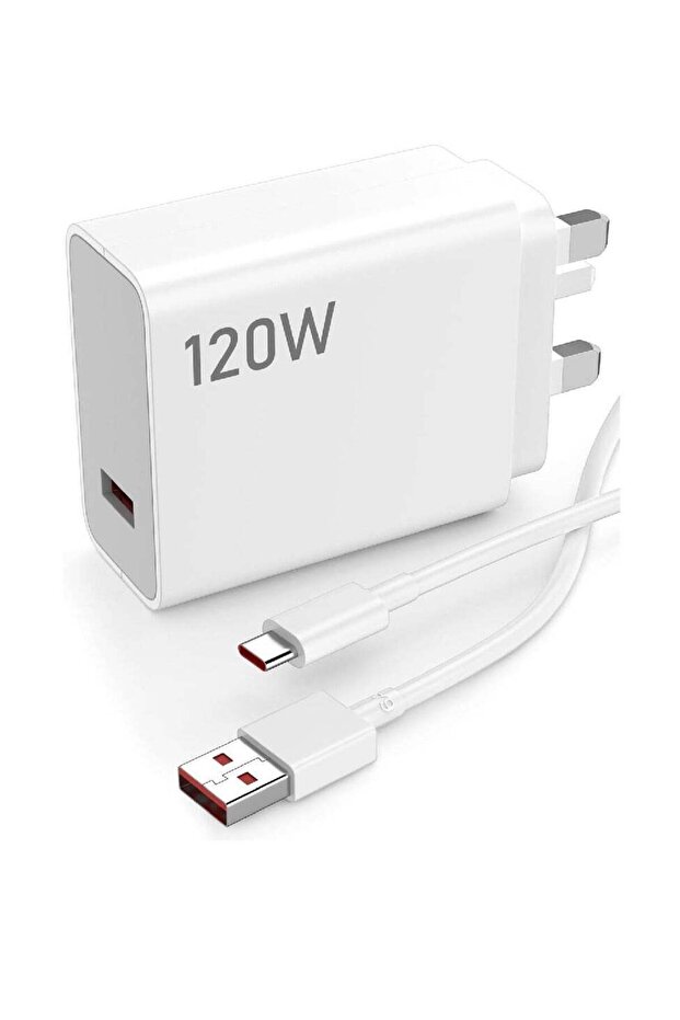 120W USB Fast Charger with 6A Turbo 1M Cable for Xiaomi, Redmi & POCO