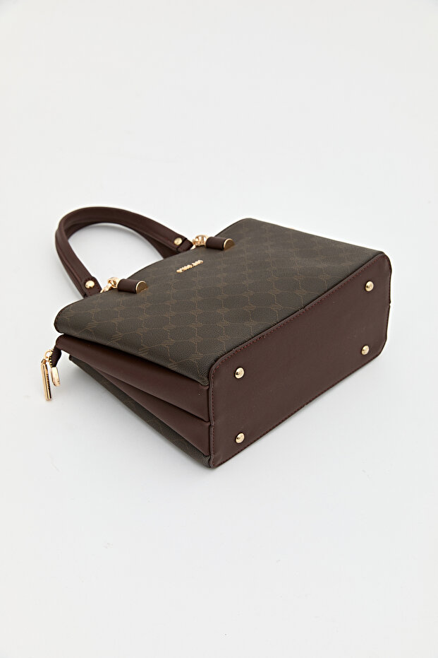 Monogram Shopper Çanta Kahve - 5