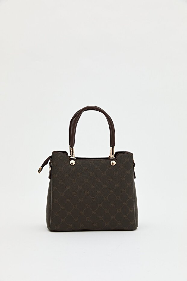 Monogram Tote Çanta Kahve - 4