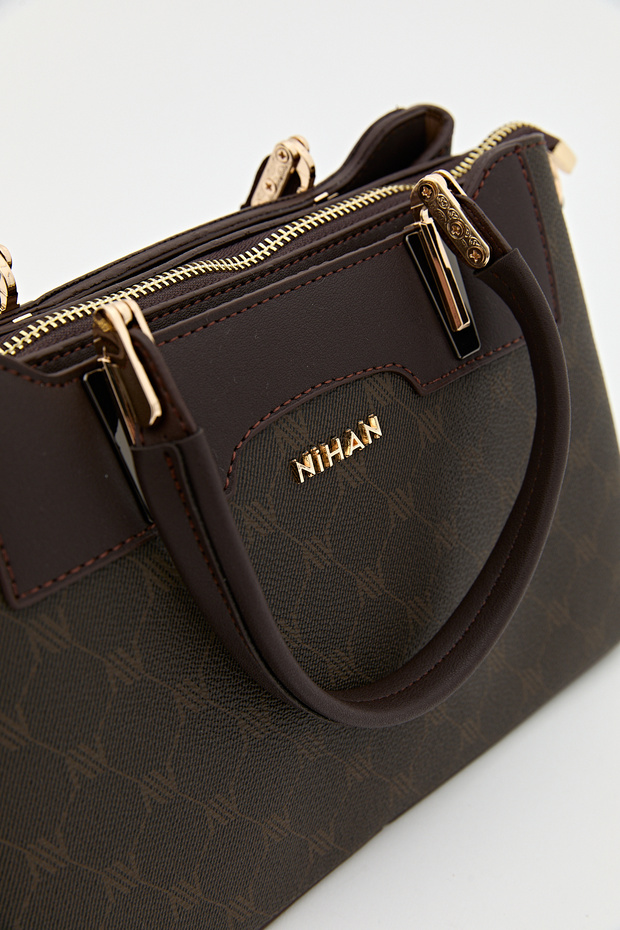 Monogram Tote Çanta Kahve - 6