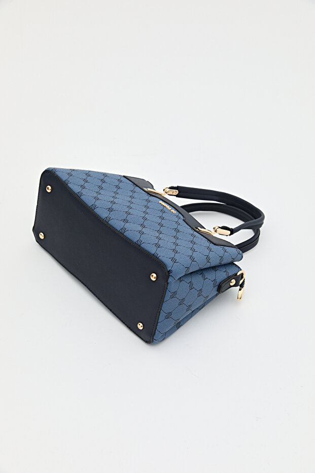 Monogram Tote Çanta Lacivert - 6