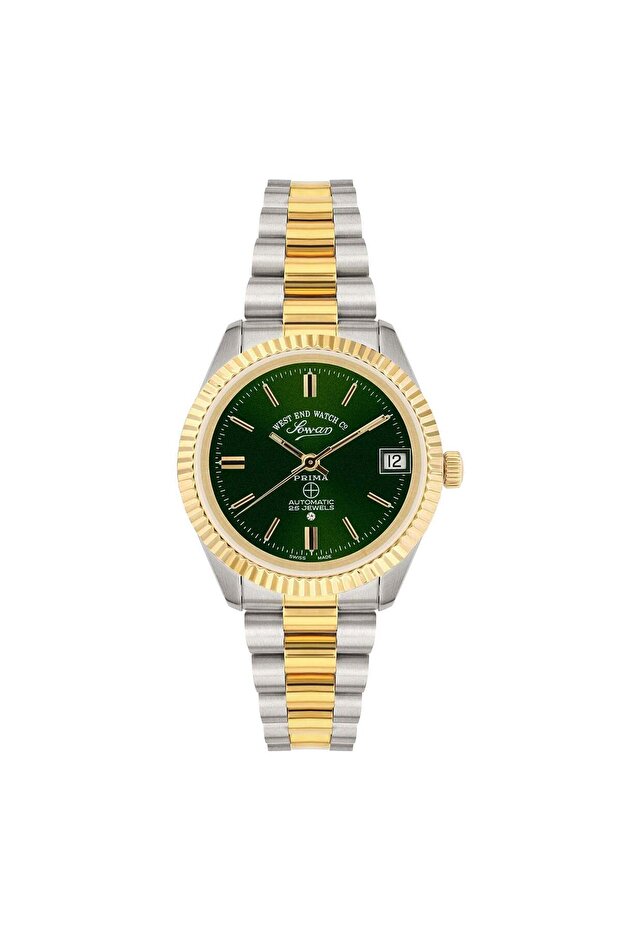 West End Women's Silver Tone Case Green Dial Automatic Watch