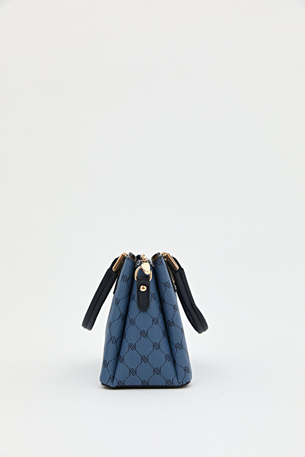 Monogram Tote Çanta Lacivert - 4
