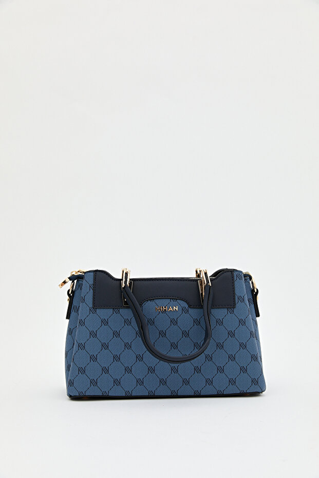 Monogram Tote Çanta Lacivert - 3