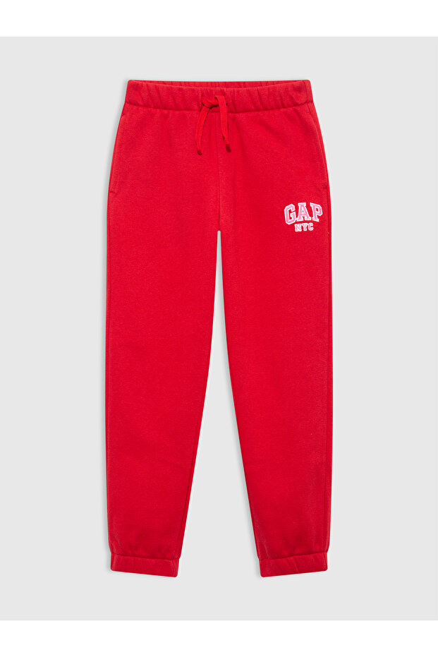 Girl's Red Relaxed Logo Jogger Sweatpants