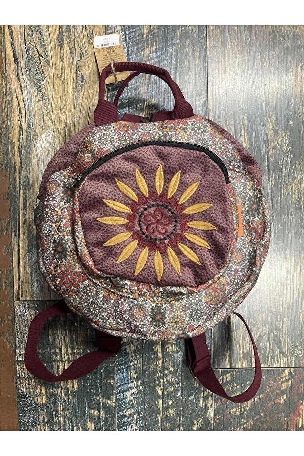 Fargin Ethnic Authentic Bohemian Round Backpack Daily Travel Backpack