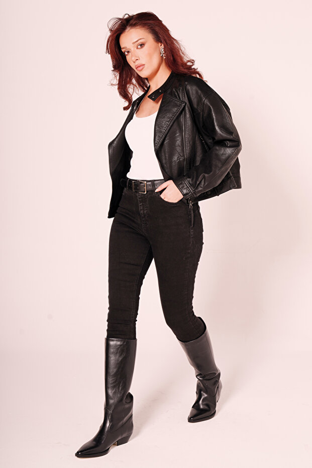 Kruvaze Deri Ceket - 1