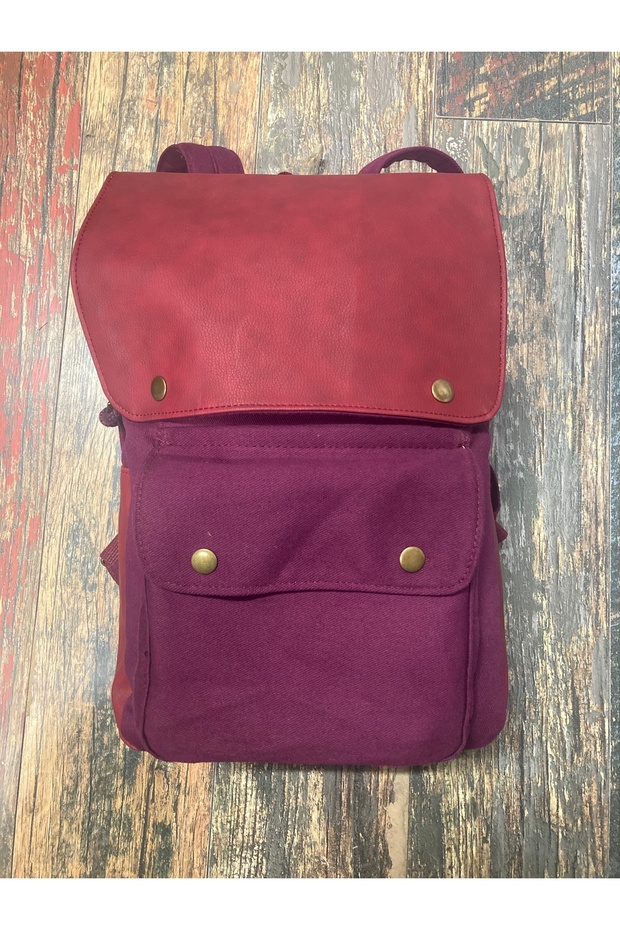 Geronimo Leather Cover Backpack Daily Use Camping Travel Bag School Bag