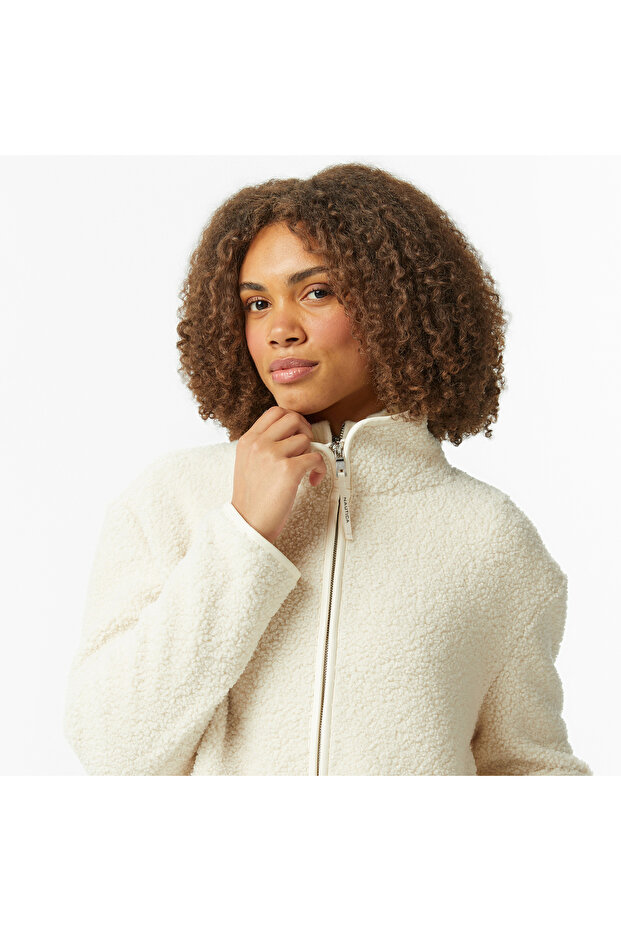 Kadın Krem Oversize Sweatshirt - 4