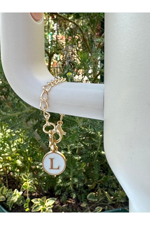 White Thermos Compatible Accessory with Letter L/Letter Thermos Charm/Letter Thermos Ornament