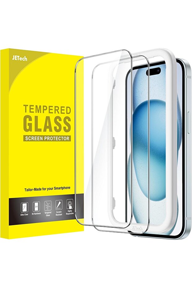 Screen Protector for iPhone 15 Plus 6.7-Inch, Bubble Free, Tempered Glass Film with Easy Inst