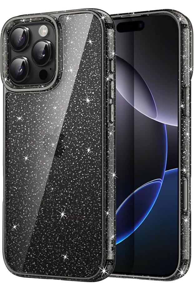 Glitter Case for iPhone 16 Pro 6.3-Inch (Black Titanium)