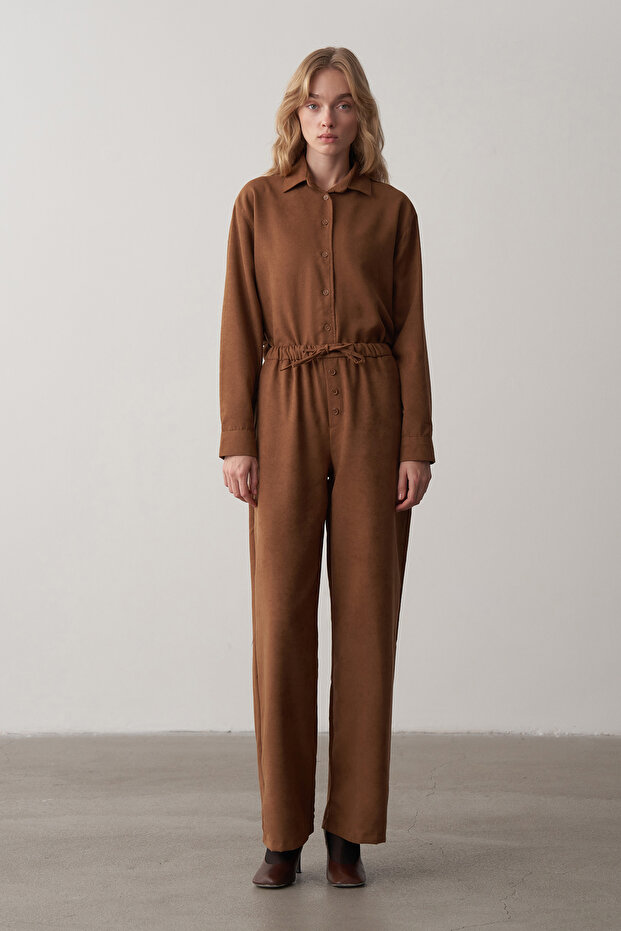 Taba Süet Oversize Gömlek - 7