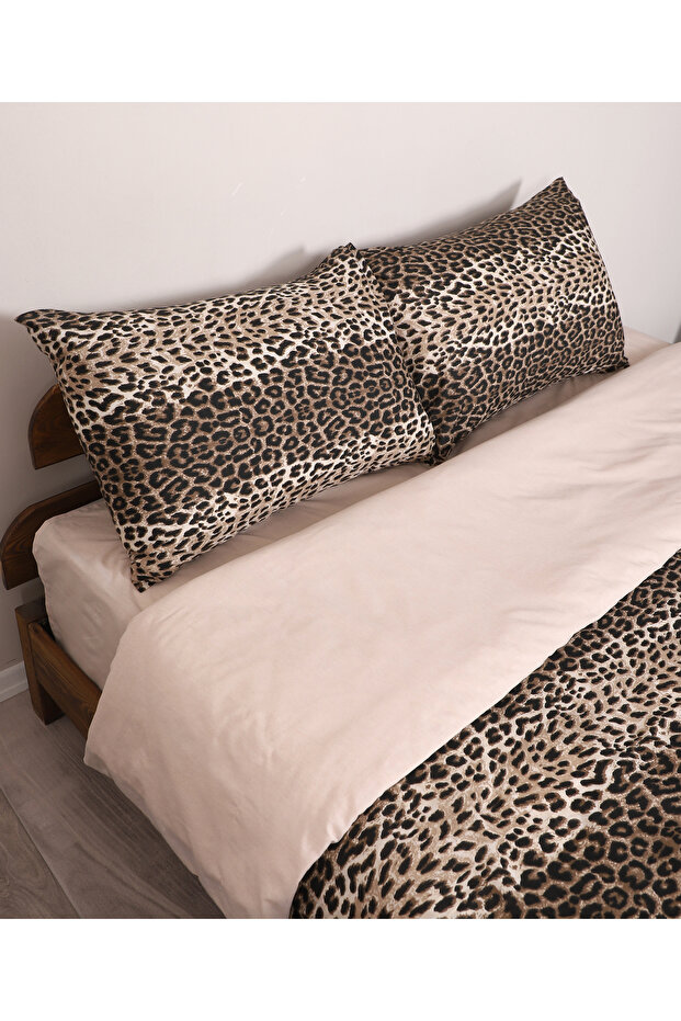 طقم غطاء لحاف بنقشة الفهد - 2