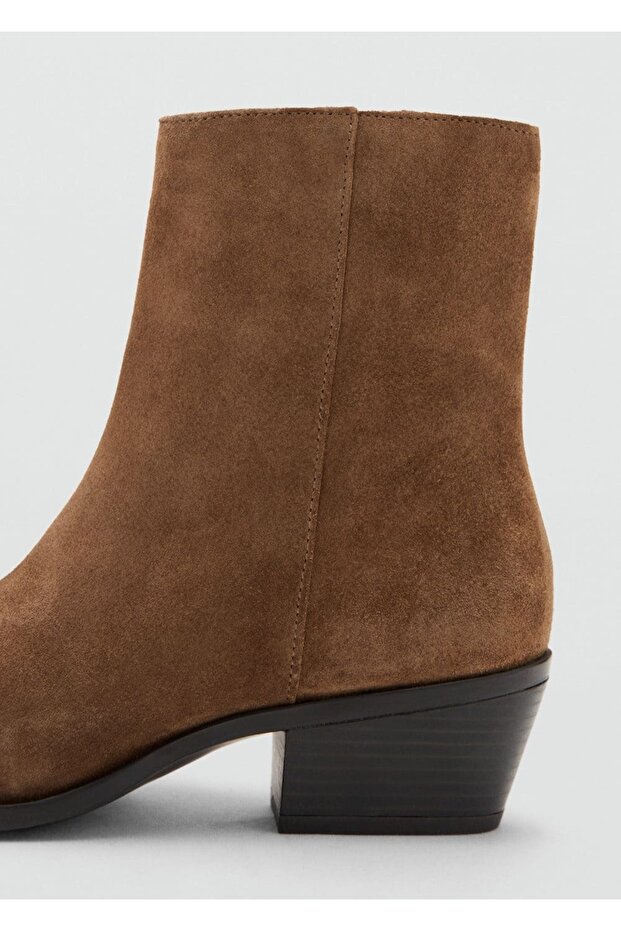 Topuklu süet yarım bot - 6