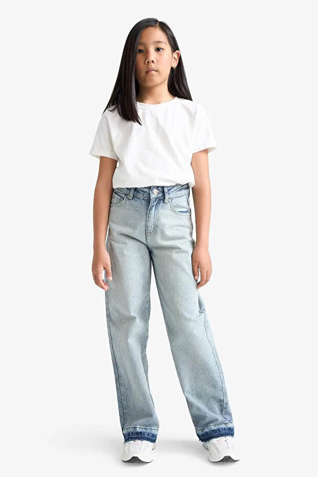 90's Wide Leg Wide Leg School Blue Girl's Jean Pants F7540A8/Nm39