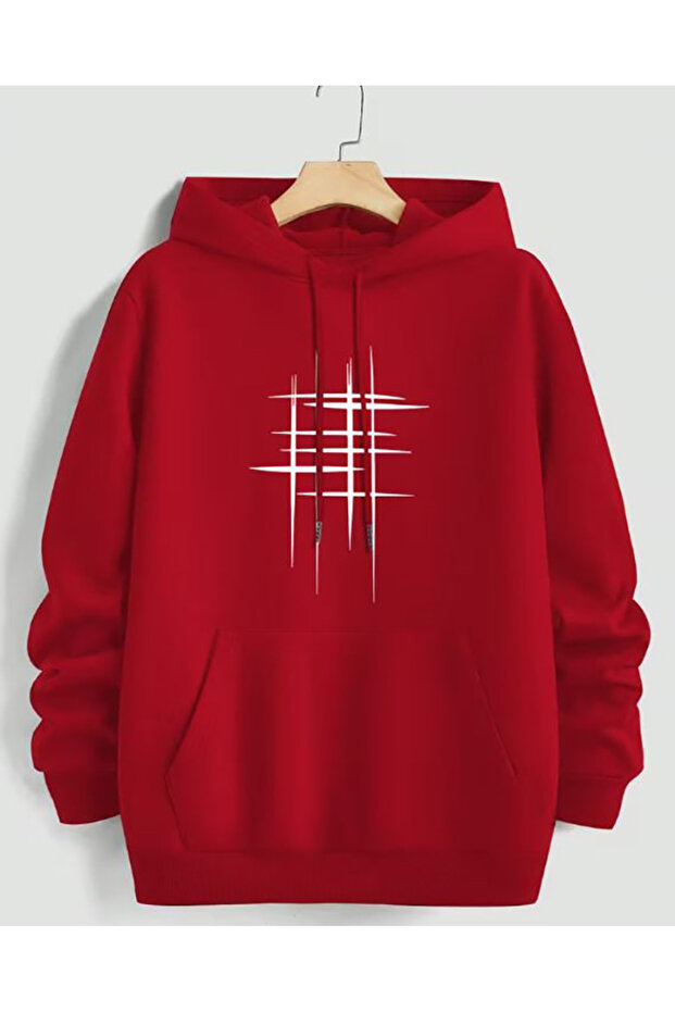 Printed Detail Hooded Sweatshirt