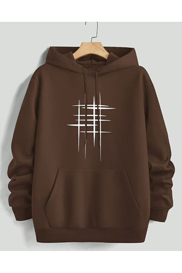 Printed Detail Hooded Sweatshirt