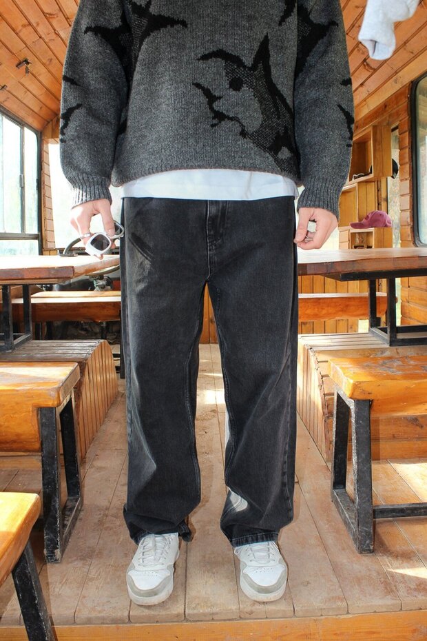 Basic Antrasit Baggy Jean - 1