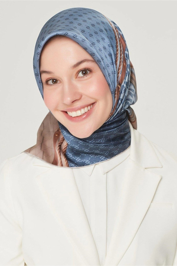وشاح نوستالجيا تيفيل من الحرير الخالص 8519 - 83 نمط مختلط من المنك