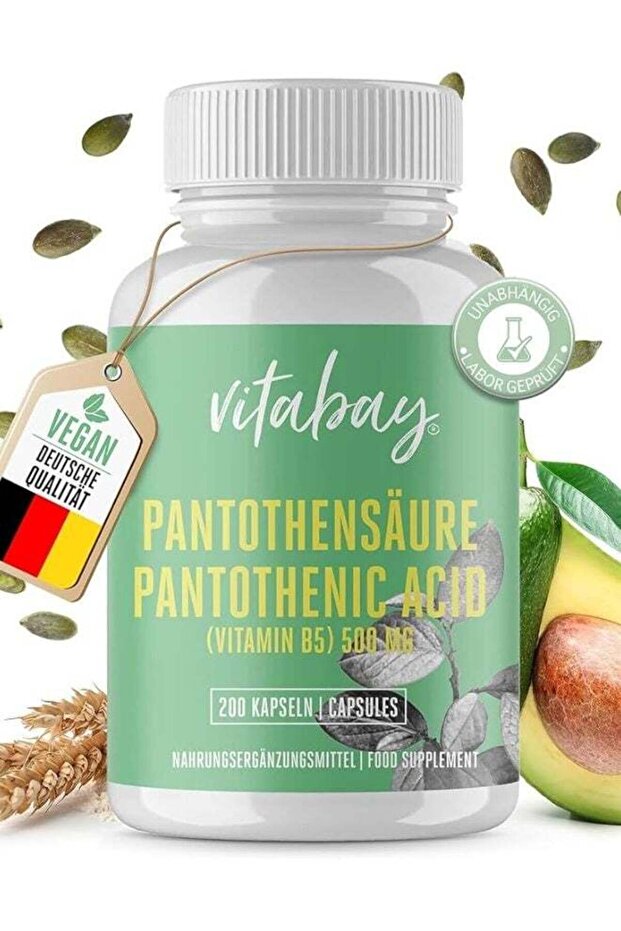 Pantothenic Acid (Vitamin B5) Gastro-Resistant – 500 mg, 200 Capsules