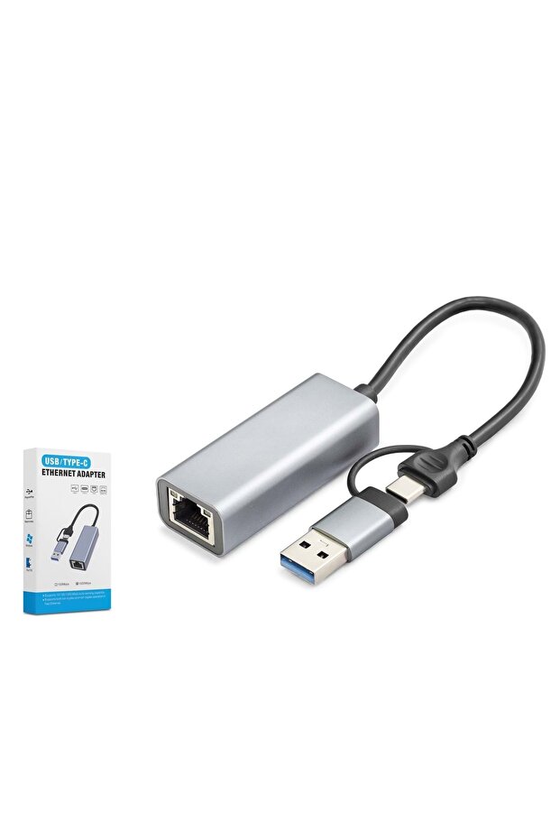 Hdx7863 USB Type C 3.0 Ethernet Adapter Gigabit Gray