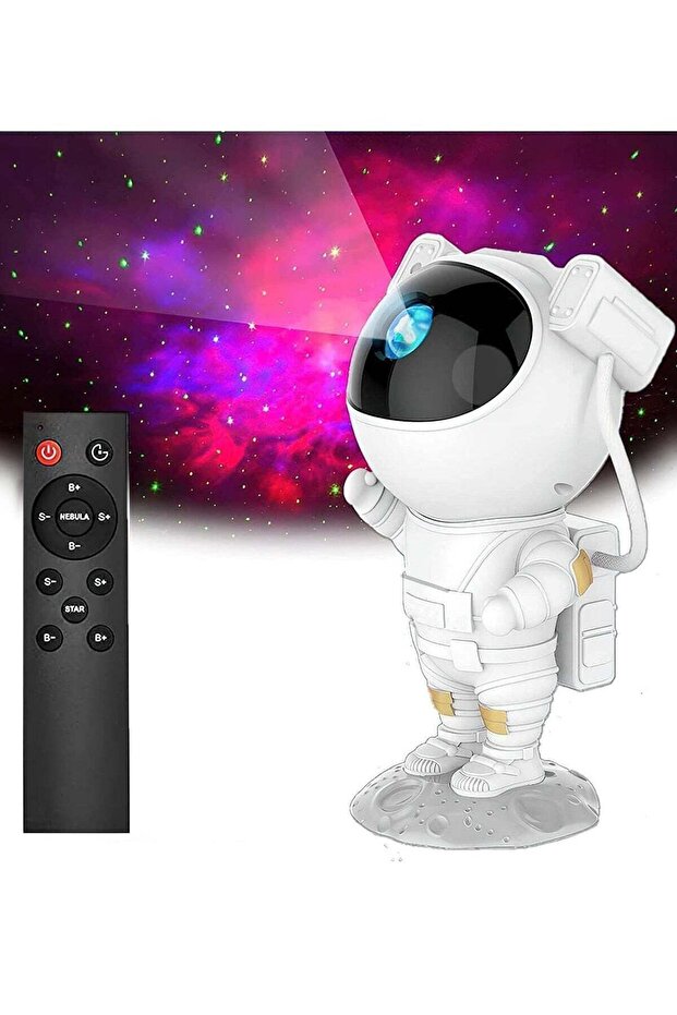 Star Projector Night Light - Astronaut Nebula Galaxy, Remote, Timer, 360° Magnetic Head
