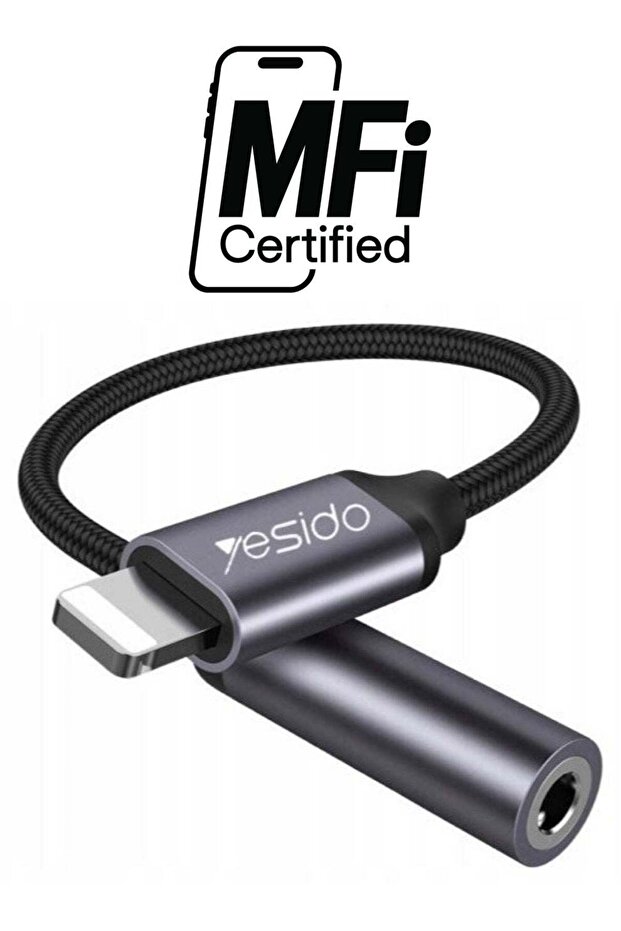 Audio Cable AUX 3.5MM Lightning To Headphone Adapter 3.5mm Black