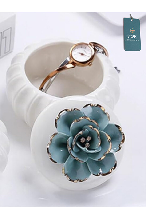 Luxury | Flowers | Decorative Ceramic Storage Box / Jewelry Box with Lid and Floral Design