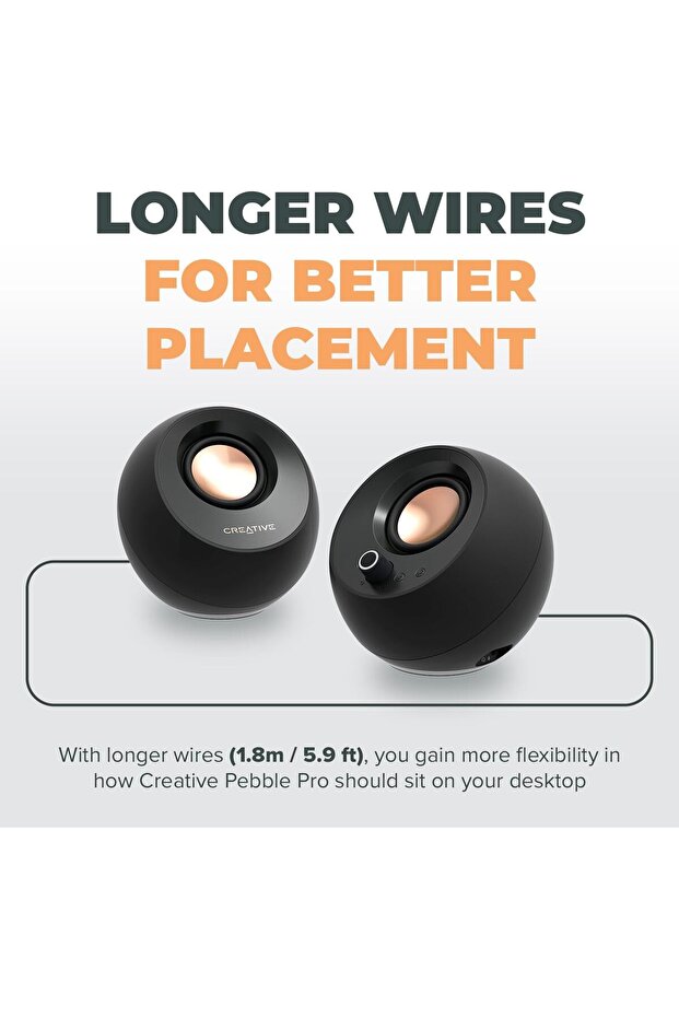 مكبرات صوت Pebble Pro 2.0 USB-C للكمبيوتر مع تقنية Bluetooth 5.3 (أسود) - 6
