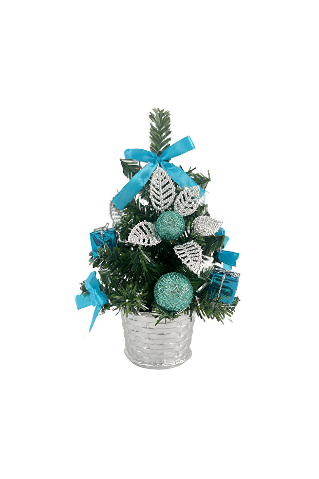 Decorated Table Tree Turquoise 20cm