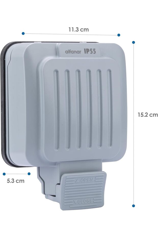 مقبس مقاوم للعوامل الجوية بقوة 13 أمبير، تصنيف IP55 - 8