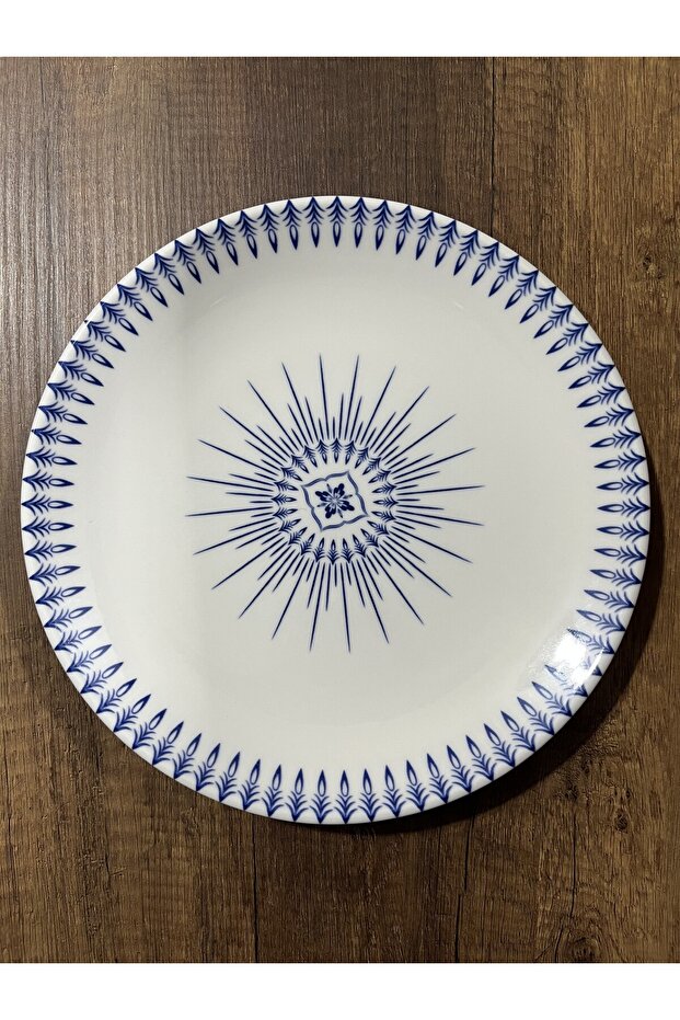 Hazal Porcelain Digibone 25 cm Blue White 6-Piece Serving Plate