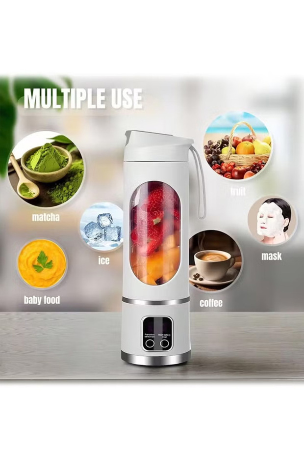Portable Blender, USB-C Rechargeable Smoothie Maker with LED Battery Indicator – 450ml - 4