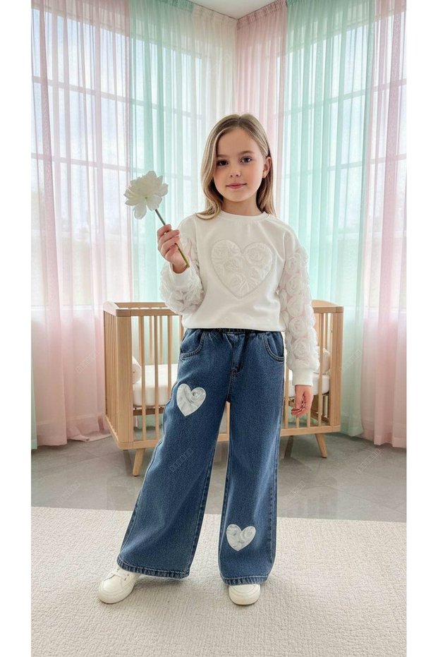 Girls' Transitional Top and Bottom Set, Suitable for Seasonal and Festive Wear, High-Quality Cotton Fabric, Fully Stretchy