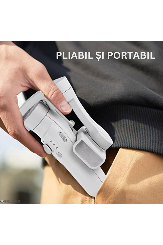 3-axis Stabilizer, Gimbal and Free Strap, SELERIS®, (IOS/Android), USB-C, Foldable, Tripod, Gray - 4