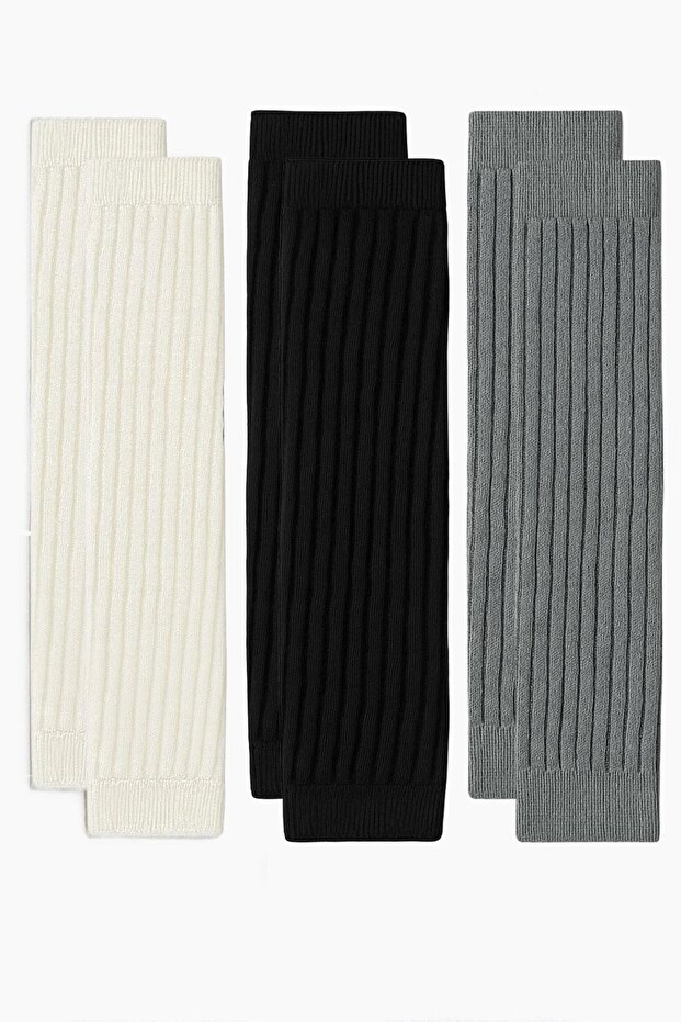 3 Çift Basic Kalın Pamuk Karışımlı Tozluk - 1